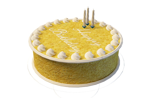 Fancy birthday cake 3d rendering
