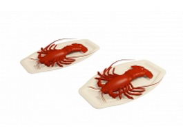 Lobster dishes 3d model preview