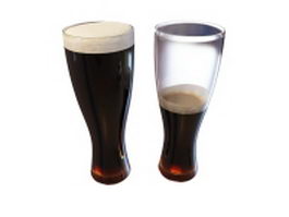 Two glasses of black beer 3d model preview