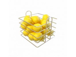 Lemon in basket 3d model preview