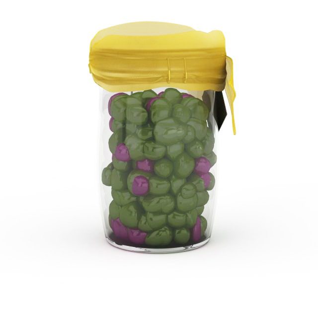 Pickled mixed vegetables 3d rendering