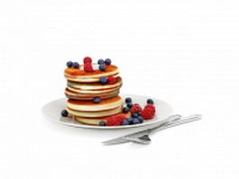 Blueberry pancakes 3d preview