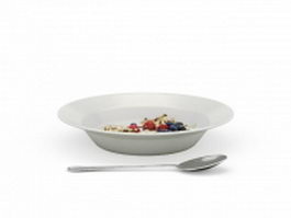 Blueberry oatmeal breakfast 3d preview