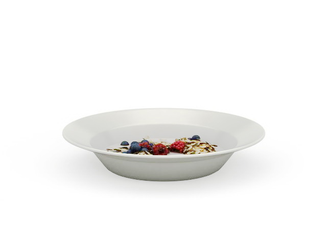 Blueberry oatmeal breakfast 3d rendering