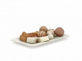 Chocolates dessert platters 3d model preview