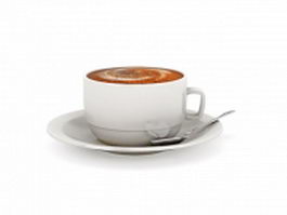 Cup of coffee with saucer 3d model preview