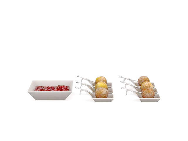 Doughnuts with dip dishes 3d rendering