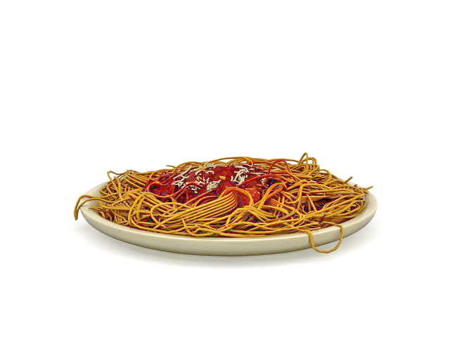 Italian spaghetti 3d rendering