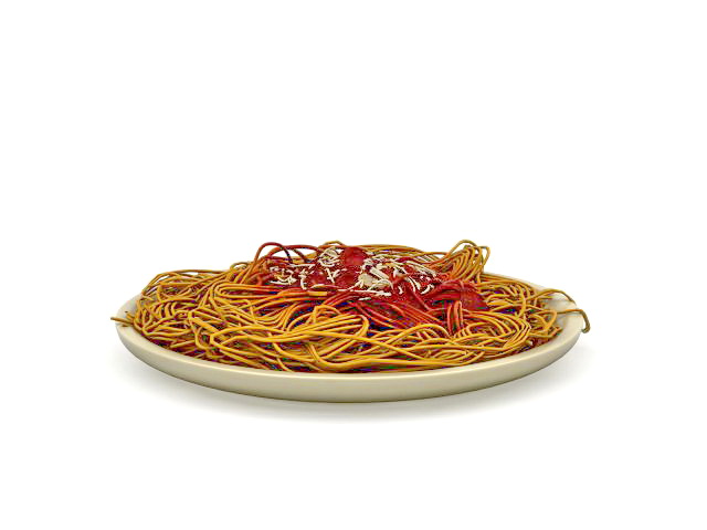 Italian spaghetti 3d rendering