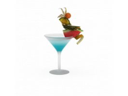 Fruity cocktail drink 3d model preview
