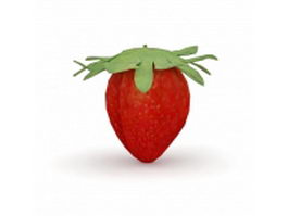 Fresh strawberry 3d model preview