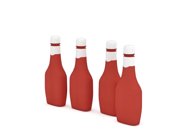 Bottled tomato sauce 3d rendering