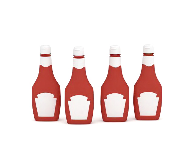 Bottled tomato sauce 3d rendering