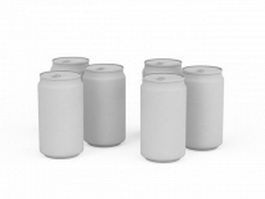 Collection of beverage cans 3d preview