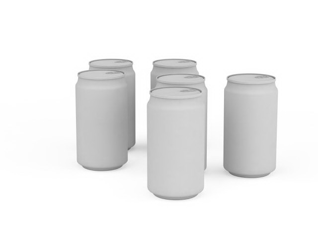 Collection of beverage cans 3d rendering