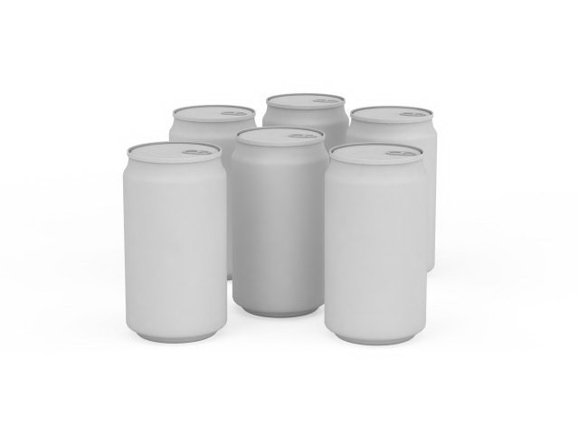 Collection of beverage cans 3d rendering