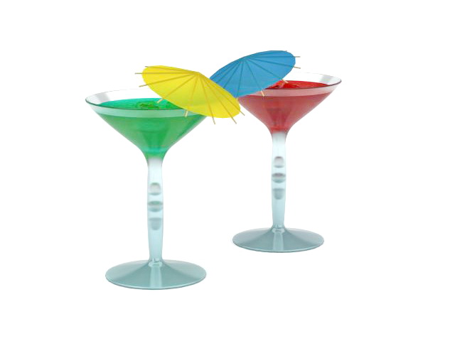 Summer cocktail drinks 3d rendering