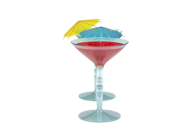 Summer cocktail drinks 3d rendering