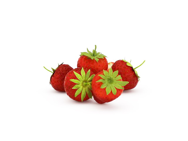 Garden strawberry fruits 3d rendering