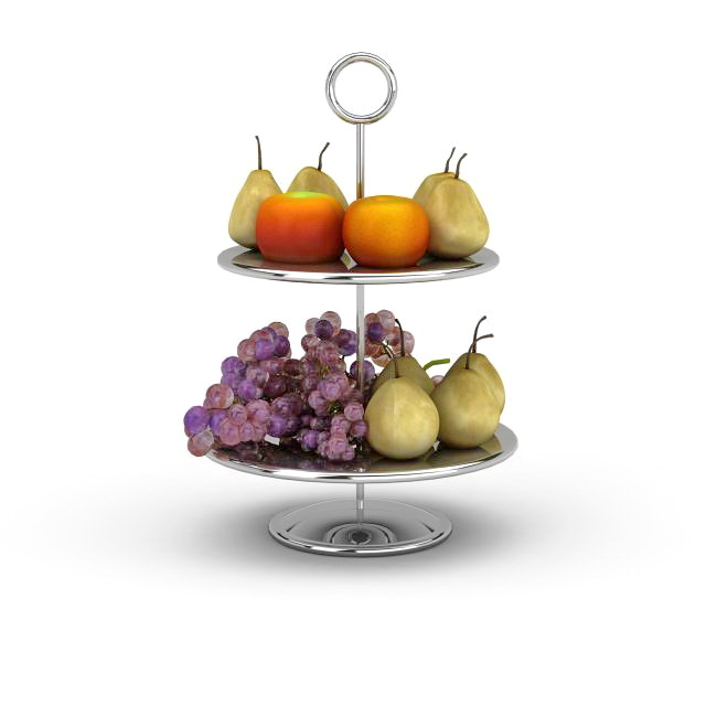 Fruit and kitchen fruit stand 3d rendering