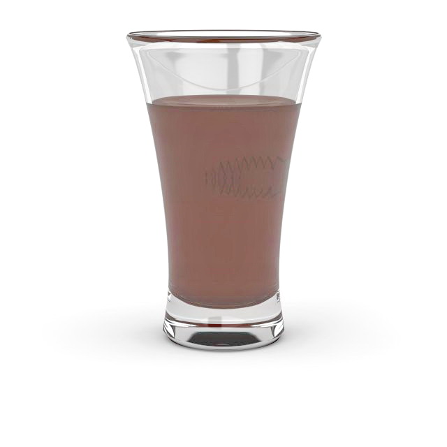 Glass of juice 3d rendering