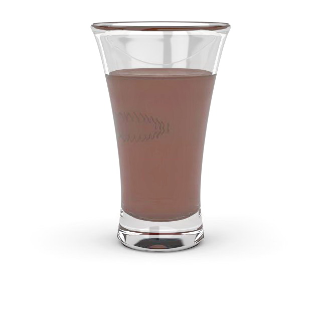 Glass of juice 3d rendering
