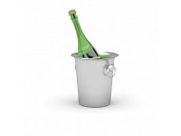 Champagne ice bucket 3d model preview
