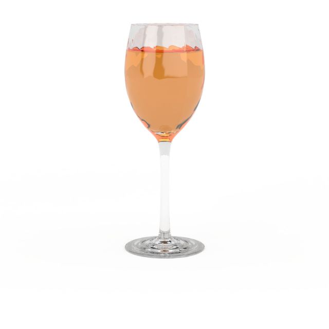 Glass of champagne 3d rendering