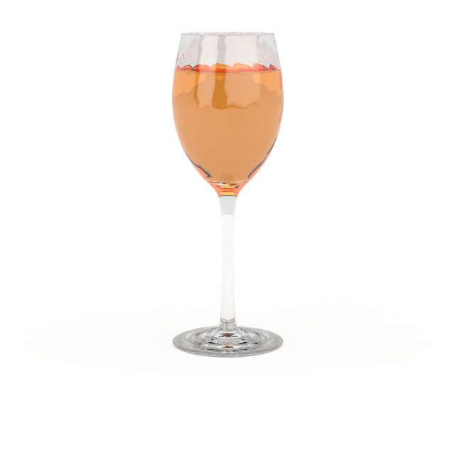 Glass of champagne 3d rendering