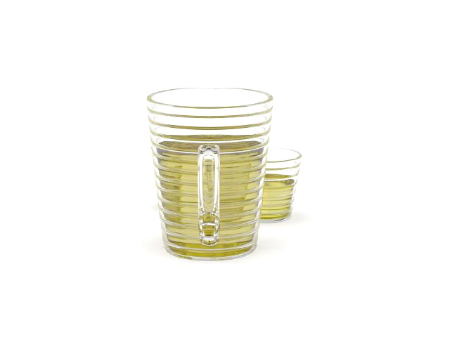 Jug and glass of apple juice 3d rendering