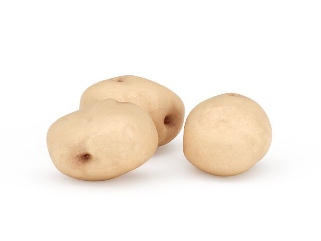 Fresh potato 3d rendering