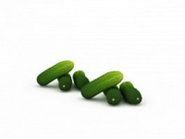 Fresh cucumber 3d model preview