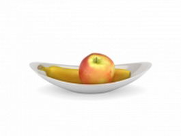 Apple banana bowl 3d model preview