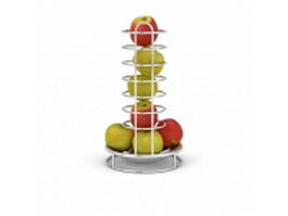 Tiered fruit stand with apples 3d model preview