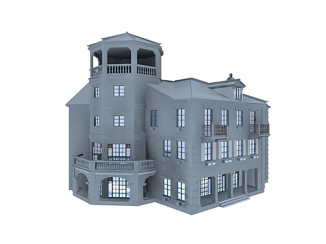 Portugal old building 3d rendering
