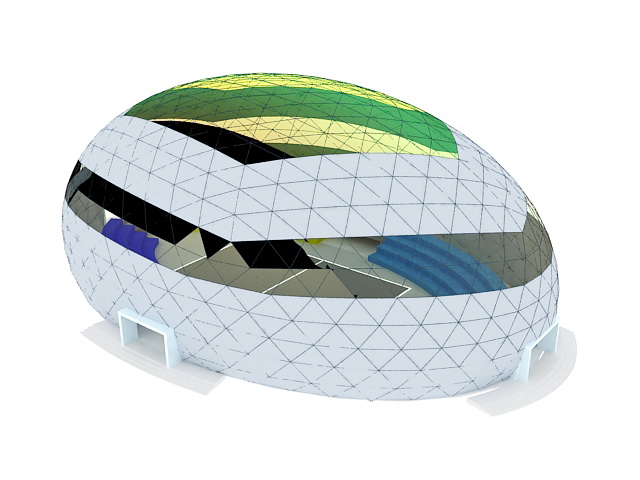 Futuristic stadium building 3d rendering