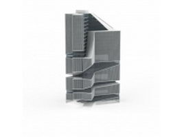 Modern art buildings 3d model preview