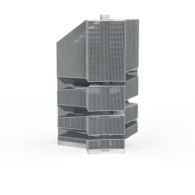 Modern art buildings 3d rendering