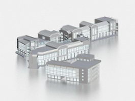 Commercial retail building 3d preview
