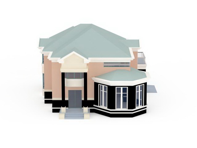 House with garage 3d rendering