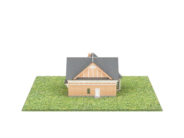 Home with lawn 3d rendering