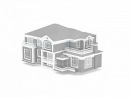 American house building 3d model preview