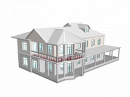 American country home 3d model preview