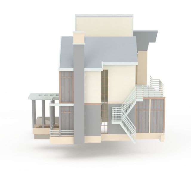 Modern Japanese house 3d rendering