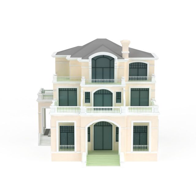 Three storey villa 3d rendering