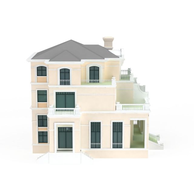 Three storey villa 3d rendering