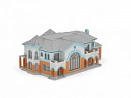 Mediterranean style house 3d model preview