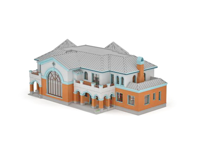 Mediterranean style house 3d rendering