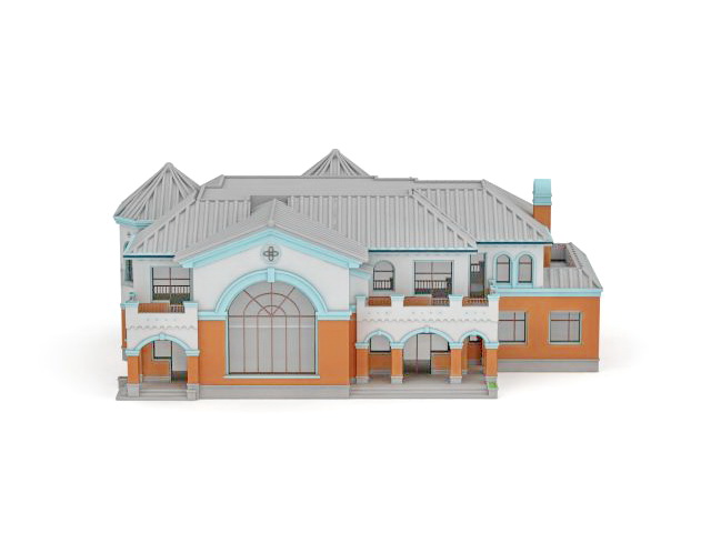 Mediterranean style house 3d rendering