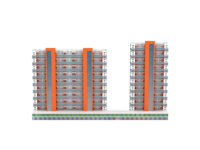Residential tower architecture 3d rendering